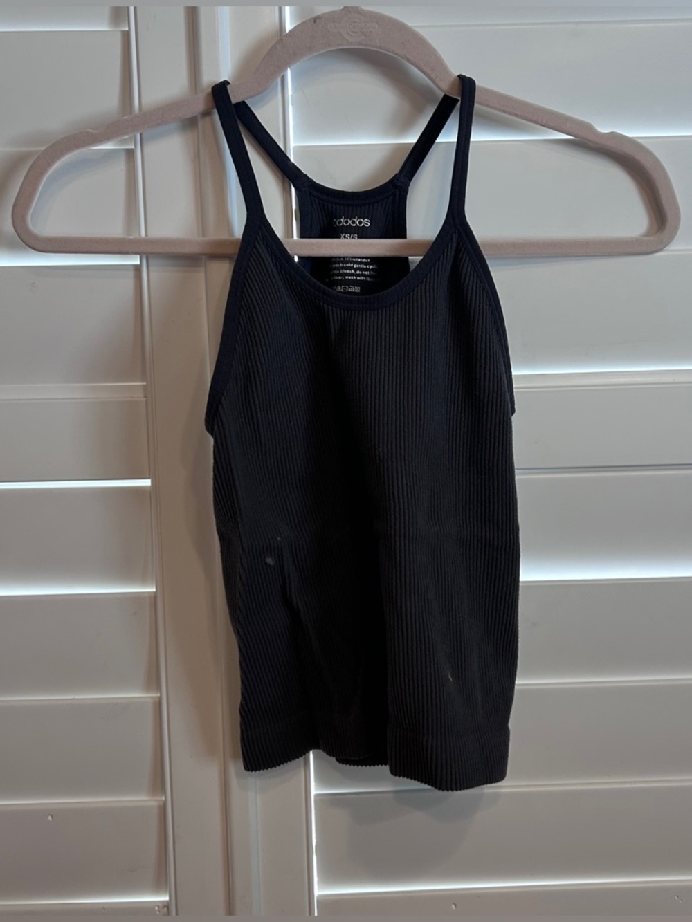 Ododos Ribbed Racerback Cropped Tank Dark Grey XS/S